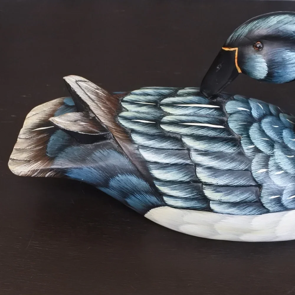 Vintage Folk Art Wooden Canada Goose Duck Decoy Hunting Farmhouse Decor